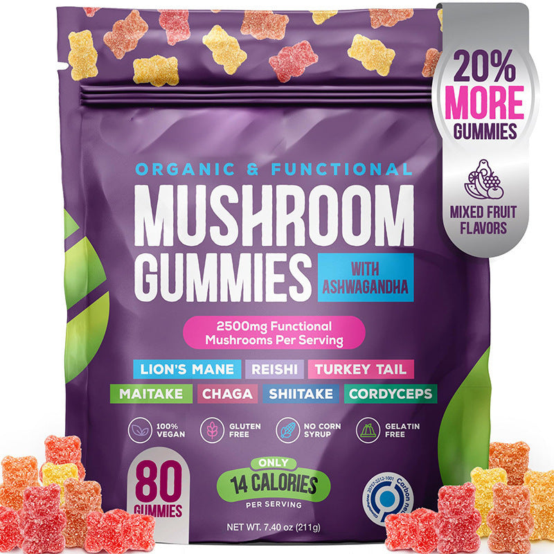 Organic Mushroom Gummies with Ashwagandha