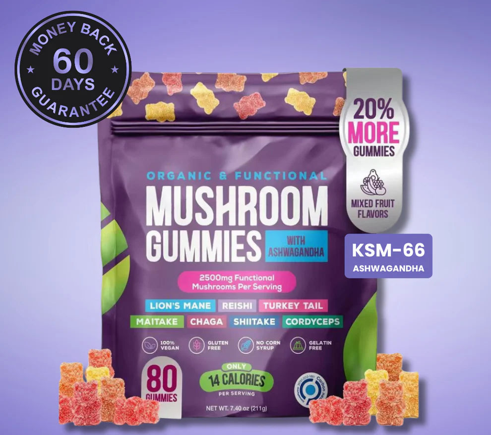 Organic Mushroom Gummies with Ashwagandha