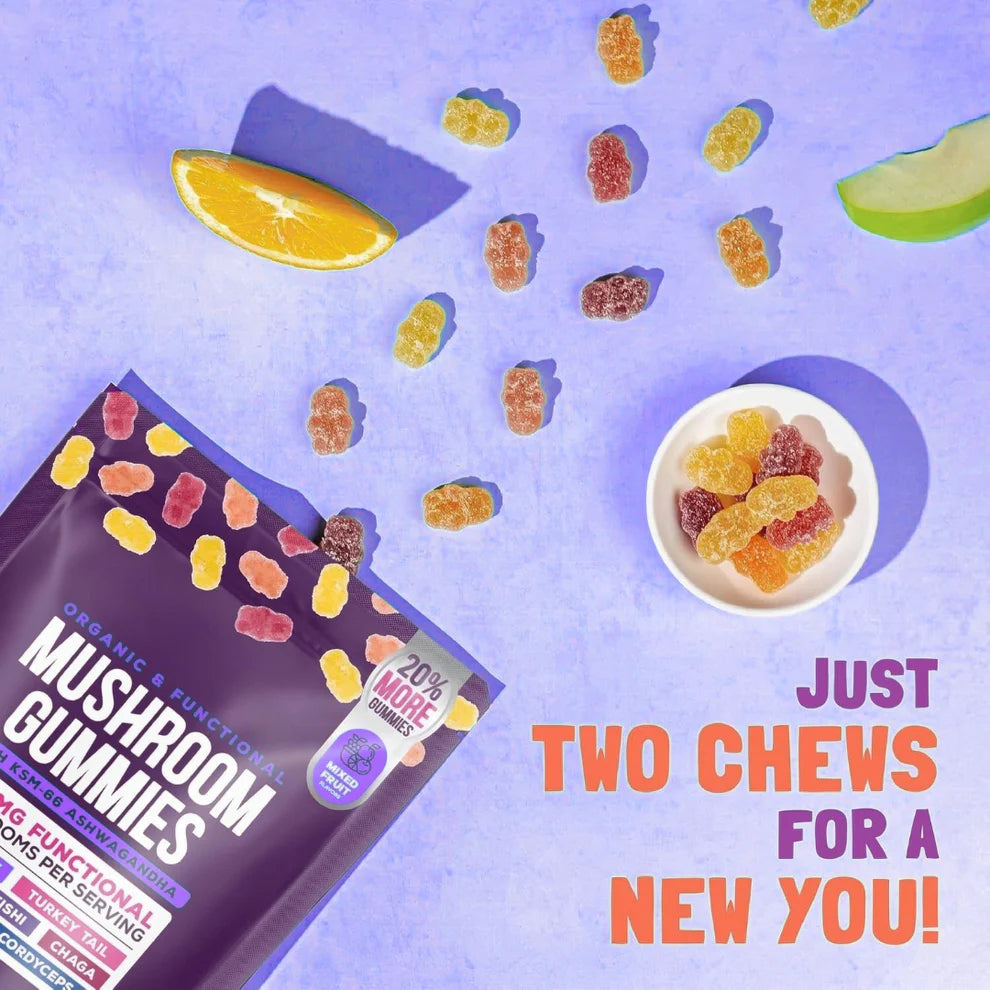 Organic Mushroom Gummies with Ashwagandha