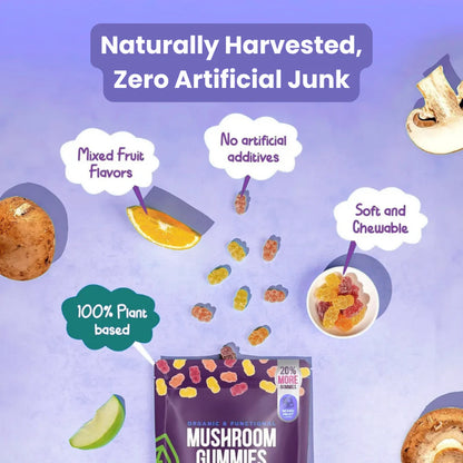 Organic Mushroom Gummies with Ashwagandha