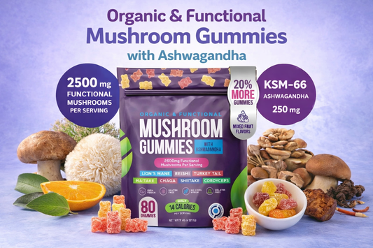 Organic Mushroom Gummies with Ashwagandha